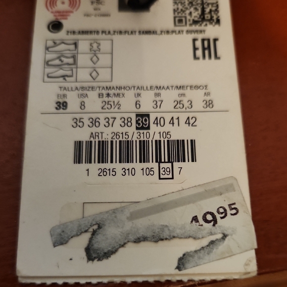 Zara Brown Slide Sandals with Gold Accents - Picture 5 of 5